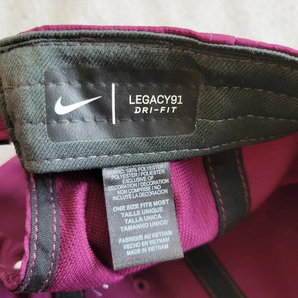 Nike Legacy91 Hat Cap Dri Fit Purple White Swoosh Adjustable Strap - Picture 9 of 9